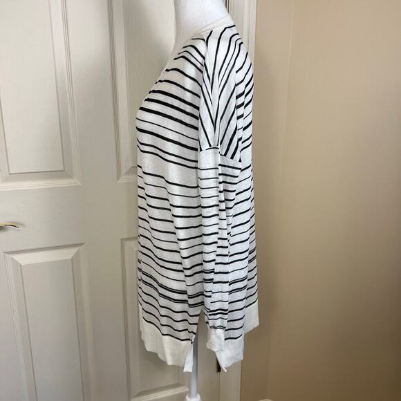 Cabi Captain Black and White Asymmetrical Stripe Tunic Long Sleeve Top Small EUC - Picture 6 of 9